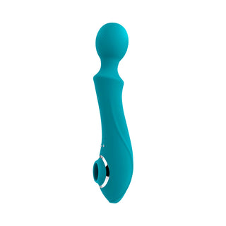 Evolved Wanderful Sucker Rechargeable Wand with Suction Silicone Teal - Horny Stoner