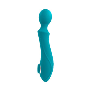 Evolved Wanderful Sucker Rechargeable Wand with Suction Silicone Teal - Horny Stoner
