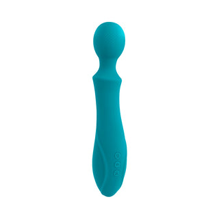 Evolved Wanderful Sucker Rechargeable Wand with Suction Silicone Teal - Horny Stoner