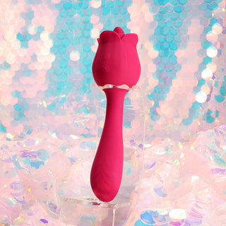 Honey Play Box Rhea The Rose Clit Tongue Licking Vibrator and G-spot Massager Red - Horny Stoner