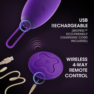 Wellness Imara Vibrating Egg with Remote Purple - Horny Stoner