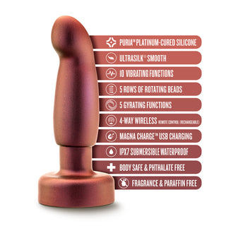Anal Adventures Matrix Bionic Plug with Remote Cosmic Copper - Horny Stoner