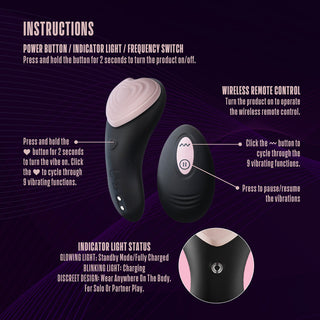 Temptasia Heartbeat Panty Vibe with Remote Pink - Horny Stoner