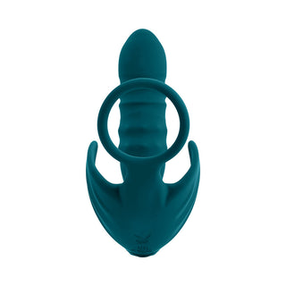 Playboy Bring It On Rechargeable Silicone Thrusting Anal Plug with Vibrating Ball Cradle Deep Teal - Horny Stoner
