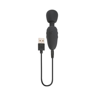 Selopa Buzz One Out Rechargeable Silicone Mini Wand Vibrator Black - Horny Stoner