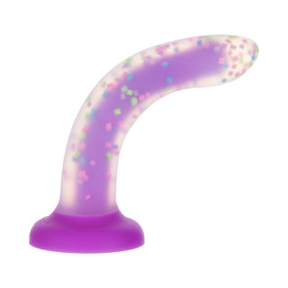 Addiction Rave 8 in. Bendable Glow-in-the-Dark Silicone Dildo Purple Confetti - Horny Stoner