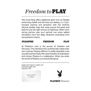 Playboy Just Right Rechargeable Silicone C-Ring - Horny Stoner