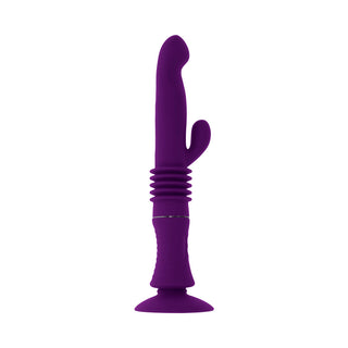 Playboy Hoppy Ending Rechargeable Silicone Thrusting Rabbit Vibrator Acai - Horny Stoner