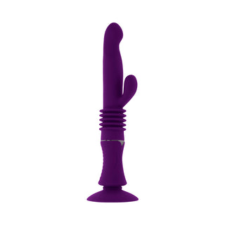 Playboy Hoppy Ending Rechargeable Silicone Thrusting Rabbit Vibrator Acai - Horny Stoner