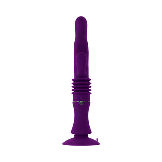 Playboy Hoppy Ending Rechargeable Silicone Thrusting Rabbit Vibrator Acai - Horny Stoner