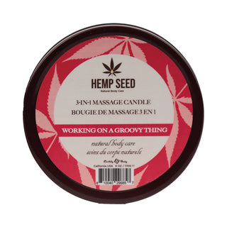 Earthly Body Hemp Seed 3-in-1 Massage Candle Working On A Groovy Thing 6 oz. - Horny Stoner