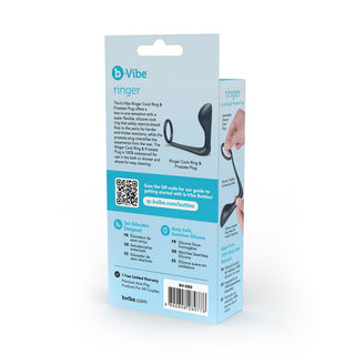 b-Vibe Butties Ringer C-Ring & Prostate Plug - Horny Stoner