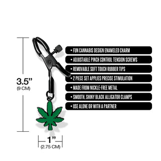 Stoner Vibes Chronic Collection Adjustable Nipple Clamps - Horny Stoner