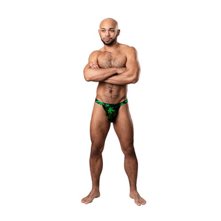 Male Power Hazy Dayz Micro Thong Pot Leaf Print - Horny Stoner