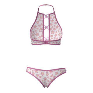 Magic Silk Daisy Halter Bralette & Panty Set Daisy Print - Horny Stoner