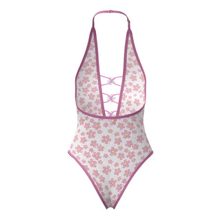 Magic Silk Daisy Teddy with Snap Crotch Daisy Print - Horny Stoner