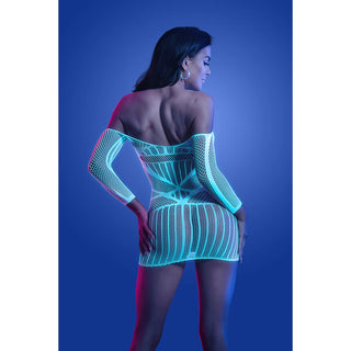 Fantasy Lingerie Glow Ascension Glow-in-the-Dark Seamless Long Sleeve Dress - Horny Stoner