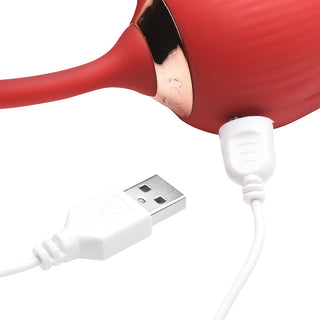 Bloomgasm Romping Rose 10X Suction Rose & Thrusting Vibrator - Horny Stoner