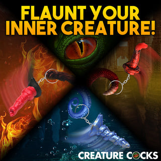 Creature Cocks Hell-Hound, Lord Kraken & King Cobra Silicone Keychain Set - Horny Stoner