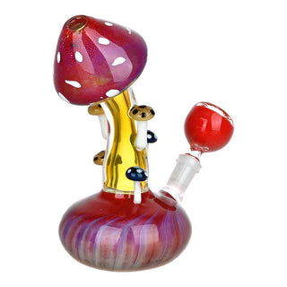 Mushroom Collective Bent Neck Glass Water Pipe - 5.25" / 10mm F - Horny Stoner