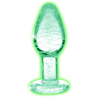 Booty Sparks Glow-in-the-Dark Glass Anal Plug S - Horny Stoner