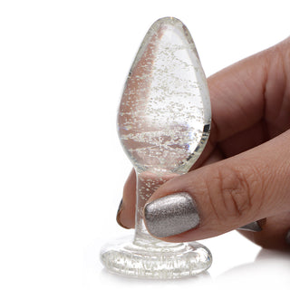 Booty Sparks Glow-in-the-Dark Glass Anal Plug S - Horny Stoner