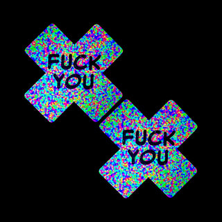 Neva Nude F*ck You Sprankles 3D Neon Blacklight X Factor Nipple Pasties - Horny Stoner