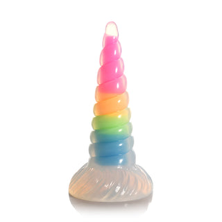 Creature Cocks Uni-Glow Glow-in-the-Dark Rainbow Silicone Dildo - Horny Stoner
