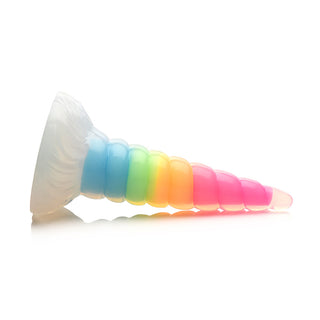 Creature Cocks Uni-Glow Glow-in-the-Dark Rainbow Silicone Dildo - Horny Stoner