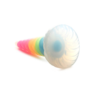 Creature Cocks Uni-Glow Glow-in-the-Dark Rainbow Silicone Dildo - Horny Stoner