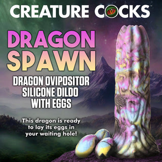 Creature Cocks Dragon Spawn Dragon Ovipositor Silicone Dildo with Eggs - Horny Stoner