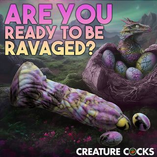 Creature Cocks Dragon Spawn Dragon Ovipositor Silicone Dildo with Eggs - Horny Stoner