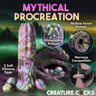 Creature Cocks Dragon Spawn Dragon Ovipositor Silicone Dildo with Eggs - Horny Stoner