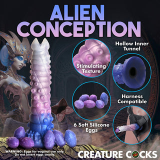 Creature Cocks Tenta-Queen Ovipositor Silicone Dildo with Eggs - Horny Stoner