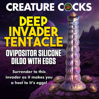 Creature Cocks Deep Invader Tentacle Ovipositor Silicone Dildo with Eggs - Horny Stoner
