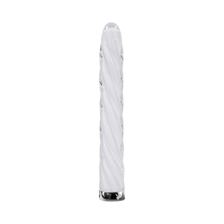 Playboy In A Twist Rechargeable Glass Vibrator White - Horny Stoner