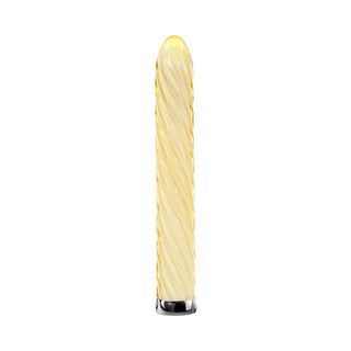 Playboy Twist Of Fate Rechargeable Glass Vibrator Yellow - Horny Stoner