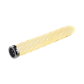 Playboy Twist Of Fate Rechargeable Glass Vibrator Yellow - Horny Stoner