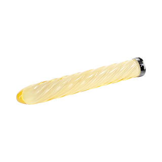 Playboy Twist Of Fate Rechargeable Glass Vibrator Yellow - Horny Stoner