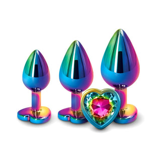 Adam & Eve Rainbow Heart Anal Plug Training Set - Horny Stoner
