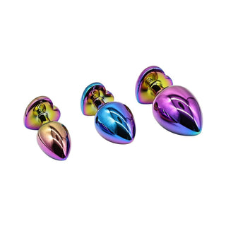 Adam & Eve Rainbow Heart Anal Plug Training Set - Horny Stoner