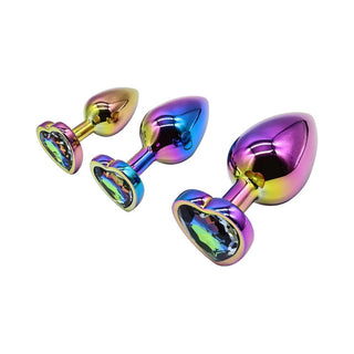 Adam & Eve Rainbow Heart Anal Plug Training Set - Horny Stoner