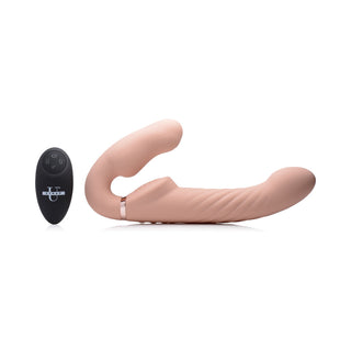 Strap U 10X Swirl Ergo-Fit Inflatable & Vibrating Strapless Strap-On Bare - Horny Stoner