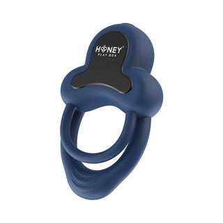 Honey Play Box Anello App-Controlled Vibrating Double Cock Ring with Clitoral Stimulator Black - Horny Stoner