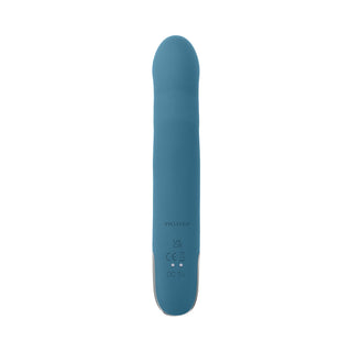Evolved Queen Of All Trades Rechargeable Silicone Thrusting and Rotating Vibrator Teal - Horny Stoner