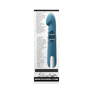 Evolved Queen Of All Trades Rechargeable Silicone Thrusting and Rotating Vibrator Teal - Horny Stoner