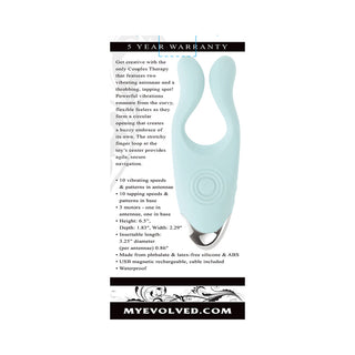 Evolved Couples Therapy Rechargeable Silicone Flexible Arm Tapping Finger Vibrator Mint - Horny Stoner