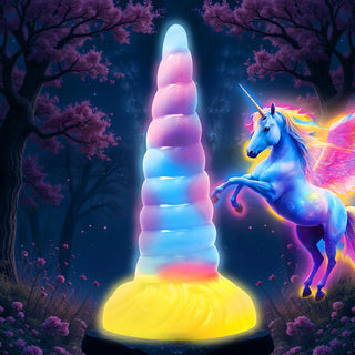 Creature Cocks Unicorn Glow-in-the-Dark Vibrating Silicone Dildo - Horny Stoner