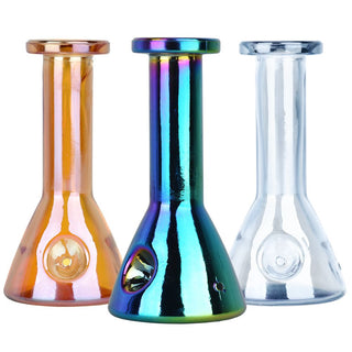 Electroplated Beaker Glass Hand Pipe - 5" / 5ct - Horny Stoner
