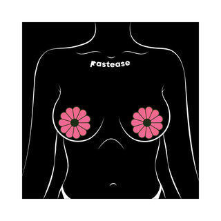 Pastease Daisy: Neon Green & Glow-in-the-Dark Neon Pink Petal Pasties Nipple Covers